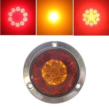 Double Color Red Amber Emark Truck Tail Light 12V 24V LED Round Tail Lights For Trailer Lorry Bus Car Turn Stop Signal Rear Lamp 2024 - compre barato