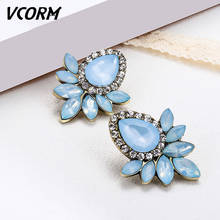 VCORM Korean Water Drop Crystal Earrings for Women Female Fashion Vintage Cute Rhinestone Drop Earring 2020 Jewelry 2024 - buy cheap