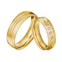 Anéis de casamento para homens e mulheres com múltiplas camadas., anel de aço inoxidável com coroa cz dourada para casal. 2024 - compre barato