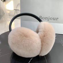 Women Winter Warm Real Rex Rabbit Fur Earmuff Female Thick Natural Fur Ear cap Korea Fashion Ear Mask Accessories 2024 - buy cheap