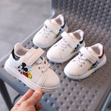 Disney MickyMouse Kids Sneakers Pure White Shoes Children High Quality Girls Boys Baby Soft Casual Shoes Infant Tennis 2024 - buy cheap