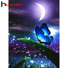 Huacan 5d Diamond Beads Embroidery Mosaic Butterfly Diamond Painting moon Animals Modular Pictures of rhinestones 2024 - buy cheap