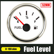 Указатель уровня топлива E-1/2-F, 0 ~ 190 Ом, 52 мм, с подсветкой, для автомобиля, лодки, мотоцикла 2024 - купить недорого