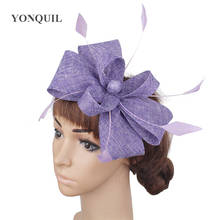 Nice Bow Fashion Hair Wedding Fascinator Women Accessories With Hair Clip Fancy Feather Headdress For Ladies Elegant Headdress 2024 - buy cheap