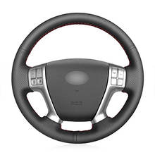 Hand-stitched Black PU Faux Leather Car Steering Wheel Cover for Hyundai ix55 Veracruz 2007 2008 2009 2010 2011 2012 2013 2024 - buy cheap