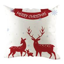 45*45cm Christmas Coussin Decoratif Cotton Linen Throw Pillow Cushion Cover Car Home Sofa Decorative Pillowcase Home decor 2024 - buy cheap