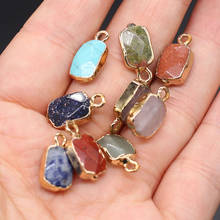 3 pçs pedra natural retângulo facetado pingentes encantos para fazer jóias pulseira brinco colar acessórios tamanho 8x12mm 2024 - compre barato