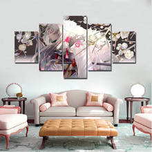 Modular Hd Prints Picture 5 Panel Animation InuYasha Painting Home Decor Canvas Modern Poster Wall Art For Living Room Framework 2024 - buy cheap