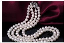 lovely woman's gift  2rows 8mm White South Sea Shell Pearl round pearl necklace woman's Jewelry word wholesale  SHIPPING 2024 - buy cheap