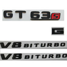 Gloss Black Trunk Fender Badges Emblems for  GT 63s AMG V8 BITURBO 2024 - buy cheap