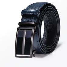 New 130cm Men Blue Belt Fashion Automatic Buckle Leather luxury Cowhide Belt Male Alloy Buckle Belts For Men Barry.Wang GR-0065 2024 - buy cheap