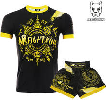 ARFIGHTKING MMA Shirts BJJ Short Fitness Breathable Boxing Jerseys Tiger Muay Thai Jiu Jitsu T Shirt Rashguard Boxing Shorts 2024 - buy cheap