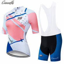 Ropa de ciclismo profesional para mujer, traje de equipo para bicicleta de montaña, conjunto de Jersey de manga corta Anti-UV, cawanfly, 2019 2024 - compra barato