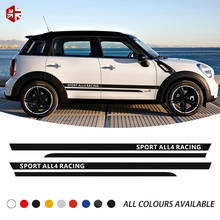 2 X Door Side Stripes Sticker Car Sport ALL4 Racing Styling Body Decal For MINI Cooper S Countryman R60 One JCW Accessories 2024 - buy cheap