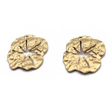 Pingente folhas quebradas de bronze, pingente martelado de flor para brincos colar diy, achados de joalheria, 20 peças 2024 - compre barato