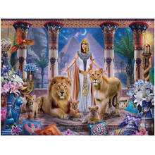 Diy 5D Diamond Painting Egypt Queen Lions Mosaic Full Square Round Drill Cross Stitch Kits Wedding DecorationsZP-4326 2024 - buy cheap