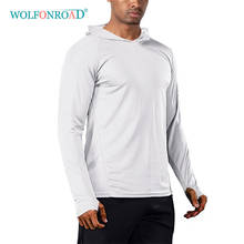 WOLFONROAD Quick Dry Men's UPF 50+ Long Sleeve T-Shirts Sun/UV Protection Outdoor Hiking T-Shirt Sunscreen Shirts Tops W/ Hoodie 2024 - buy cheap