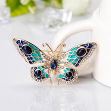 Blue Butterfly Crystal Brooches Women Girls Animal Fashion Jewelry  for Women Accessories Brooch Pins 2024 - buy cheap