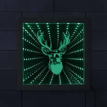 Lámpara Led de mesa con forma de túnel infinito, lámpara de cabeza de ciervo con Antler, ilusión óptica de animales salvajes, marco de fotos Interestelar 2024 - compra barato