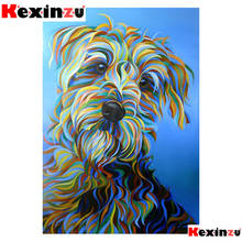 Kexinzu-kit de pintura de diamantes 5d diy, punto de cruz de caniche de Navidad, 3d bordado de diamantes, decoración de mosaico de diamantes 5D, regalo 2024 - compra barato