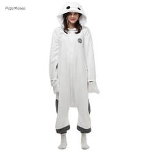 Pijama macacão feminino adulto branco, roupa de dormir para fantasia de homem, guaxinim kigurumi 2024 - compre barato