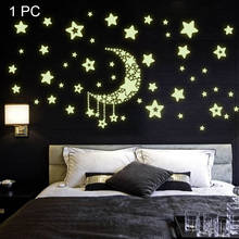 Pegatinas fluorescentes para dormitorio de niños, pegatinas de pared que brillan en la oscuridad, estrellas luminosas, pegatinas de color 2024 - compra barato
