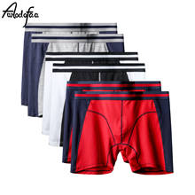 6 pçs/lote marca sexy homem plus size roupa interior masculino boxers longos shorts confortável underpant respirável cueca calcinha homem pijamas 2024 - compre barato