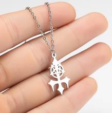 Jisensp Vintage Pentagram Satan Fork Pendant Necklace Unique Cross Stainless Steel Chain Necklace for Women Men Christmas Gift 2024 - buy cheap
