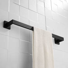 Stainless Steel Matt Black Single Square Towel Bar One Bar Towel Hanger Wall Mounted Towel Rack Towel Holder House Decoration 2024 - buy cheap