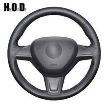 DIY Hand-stitched PU Artificial Leather Car Steering Wheel Cover for Skoda Yeti 2014 2015 2016 Rapid 2015 2024 - buy cheap