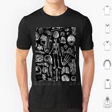 Human Anatomy Black Print T Shirt 6Xl Cotton Big Size Human Anatomy Horror Skeleton Bones Gothic Dissection Black Design Sculls 2024 - buy cheap