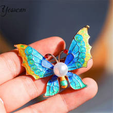 Trendy Animal Cute Scarf Brooches Pins for Women Color Imitation Enamel Butterfly Pearl Brooch Jewelry Accessories Insect Pin 2024 - buy cheap