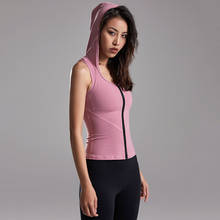 Summer Running Training Tops Women Sleeveless Hooded Zipper Yoga shirts For Sport Gym Tank Tops Quick Dry Fitness Sportswear 2024 - buy cheap