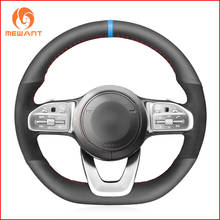 MEWANT Black Genuine Suede Steering Wheel Cover for Mercedes-Benz A-Class W177 C-Class W205 E-Class W213 S-Class W222 Parts 2024 - buy cheap