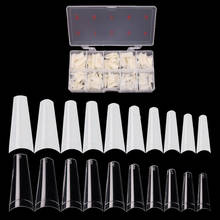 500Pcs/box ABS Nature Transparent Clear False Artificial Nail Coffin Fake Tip Half Cover Nail Tips Cover 10 Sizes DIY Tool 2024 - buy cheap