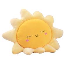 Cammitever moda brinquedo de pelúcia crianças veludo macio dormir pescoço almofada amarelo sol rosa azul nuvem bebê presente aniversário carro travesseiro 2024 - compre barato