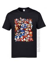 Camiseta eletrônica de personagens mega, camiseta de vídeo 100% algodão para meninos, quebra-cabeça clássico de personagens 2024 - compre barato