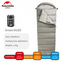 Naturehike-saco de dormir de algodón Serie M, bolsa de dormir empalmada portátil, lavable, para dormir, con gorro 2024 - compra barato