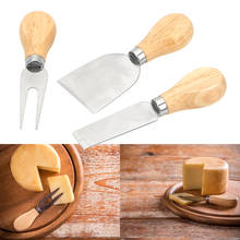 Juego de utensilios para hornear, Kit de cuchillos con mango de madera, herramientas de cocina, juegos de rebanador de queso, accesorios de cocina, 3 unids/set 2024 - compra barato