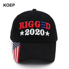 New Donald Trump Cap USA Flag Baseball Caps RIGGED 2020 FRAUD Hat 3D Embroidery Wholesale Drop Shipping Hats 2024 - buy cheap