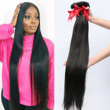 Wigirl 28 30 40 Inch Straight Peruvian Hair Weave 1 3 4 Bundles 100% Human Hair Extensions Weft Remy 2024 - buy cheap