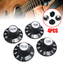 4 pçs/set novo tom de controle da guitarra & botões volume prata chapéu superior bell para gibson les paul para sg guitarra acessórios 2024 - compre barato