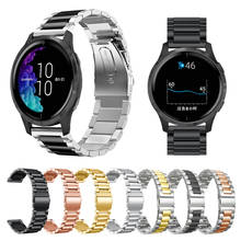 Pulseira de relógio de metal, pulseira de aço inoxidável para garmin partes vivoactive 3 18mm 20mm 22mm 2024 - compre barato