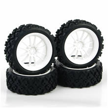 4X Rubber Tyre&Wheel For 1/10 HSP HPI RC Rally Racing Off Road Car 2024 - buy cheap