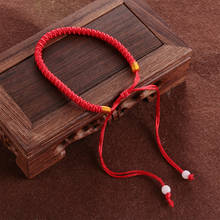 Pulseira de corda vermelha ajustável, bracelete de corda vermelha ajustável para ano novo, corda chinesa da sorte, presente de aniversário de 2020 2024 - compre barato
