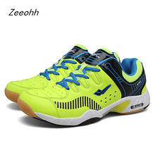 Zeeohh sapatos masculinos de badminton, calçados confortáveis de treinamento respirável e antiderrapante, tênis leve unissex para casal 2024 - compre barato