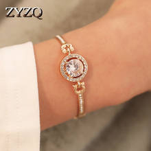 ZYZQ-accesorios exquisitos de lujo para mujer, pulseras de compromiso de boda con piedra de circonita cúbica brillante y encantadora, venta al por mayor 2024 - compra barato