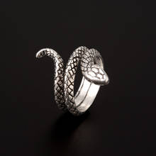 Fashion Opening Adjustable Snake Rings For Women Men Silver Color Heavy Metals Punk Rock Vintage Animal Jewelry 2024 - buy cheap