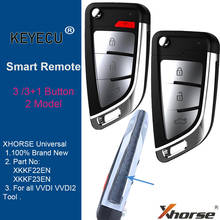 KEYECU-mando a distancia Universal para coche, llave con cable, versión en inglés, XKKF22EN/XKKF23EN, 3/4 botones, para llave VVDI 2024 - compra barato