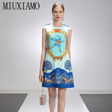 MIUXIMAO 2021 весна-лето платье для вечеринки с ракушками морской звезды со стразами выше колена офисное женское синее Повседневное платье женские платья 2024 - купить недорого